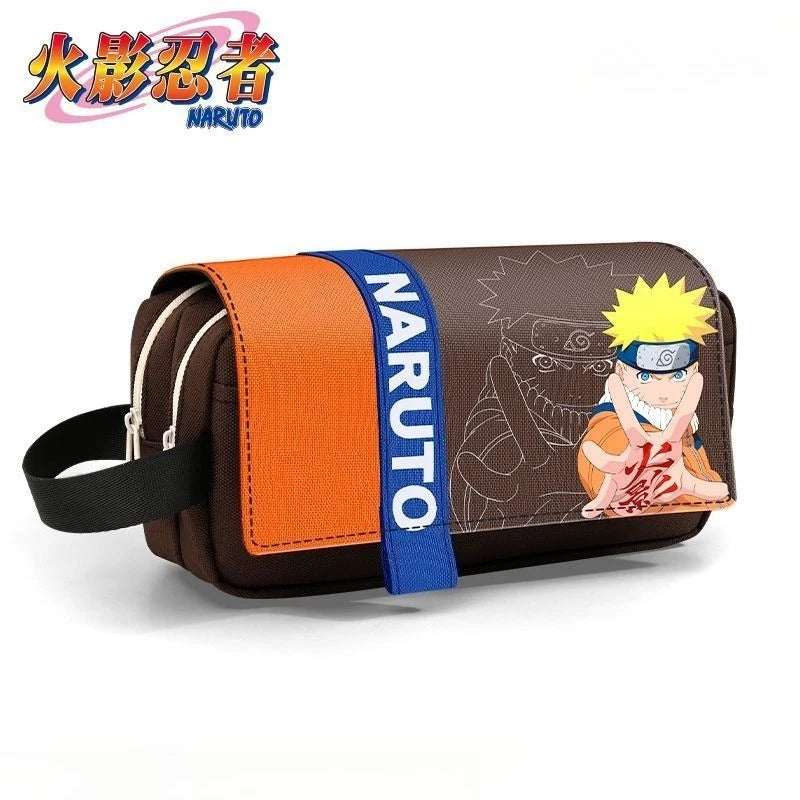 Naruto Sasuke Pencil Case Anime Personality Fashion Three-Layer Large Capacity Multifunctional Pencil Box for Boys