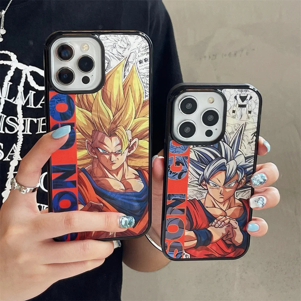 3D Goku & Vegeta MagSafe Case – Dragon Ball Anime iPhone 12–16 Pro Max