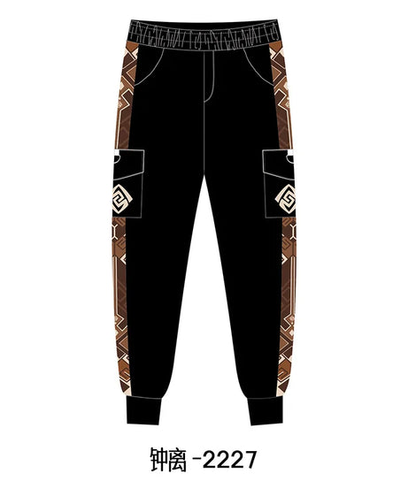 New Genshin Impact Cyno Xiao Zhongli Hu Tao Wanderer Kaedehara Kazuha Cosplay Costume Jogger Trouser Sport Gym Pants Tracksuit