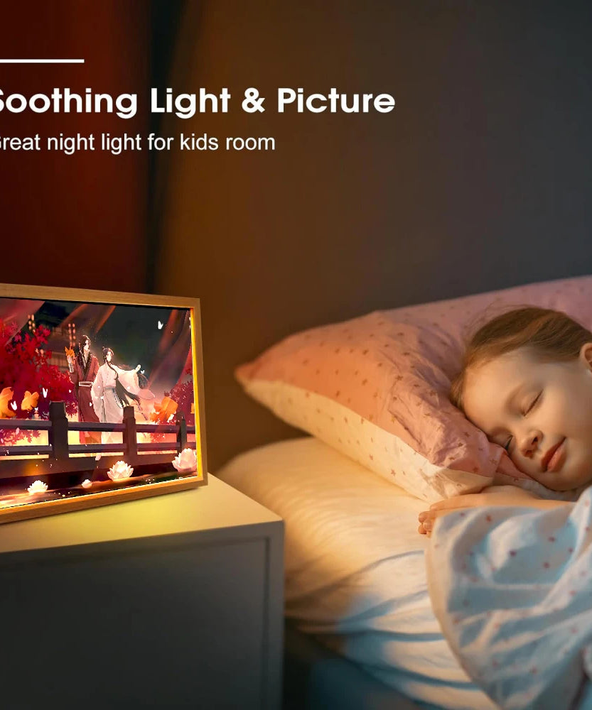 Light Painting Picture Frame Tian Guan Ci Fu Led Night Lights Xielian Huacheng Decor Bedroom Friends Charming Gifts Moon Lamps