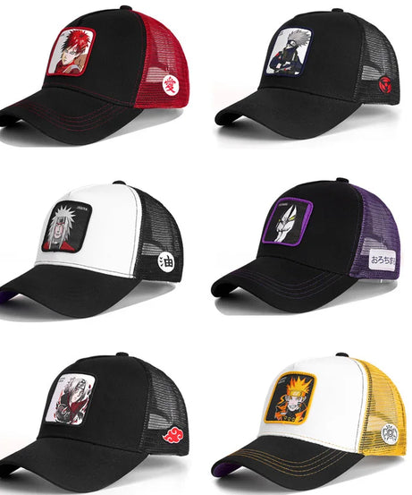 New Naruto Uchiha Summer Travel Peaked Men's Embroidery Hip-Hop Style Sun Visor Adjustable Trucker Mesh Cap Festive Gift