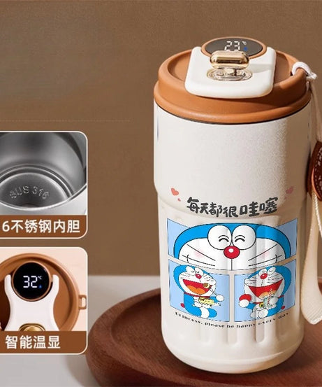 Doraemon Cartoon Thermos Mug – Cute Stainless Steel Coffee Cup for Home, Office & Travel