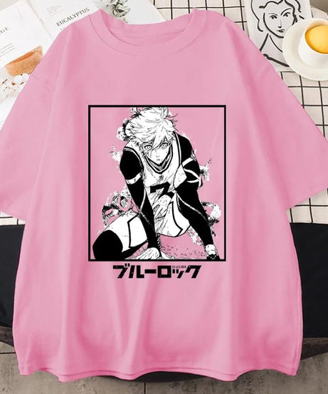 Anime Blue Lock T Shirt Seishiro Nagi Graphic Print Short Sleeve Unisex Streetwear Casual Personality Anime Harajuku Tees Tops