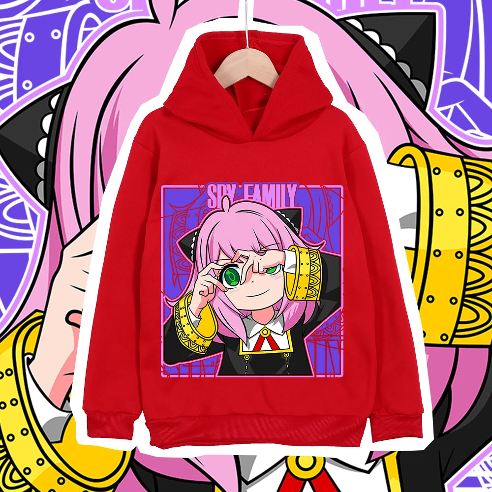 Kids Anya Forger Anime Fleece-Lined Hoodie – Spy x Family Pullover Sweatshirt 3