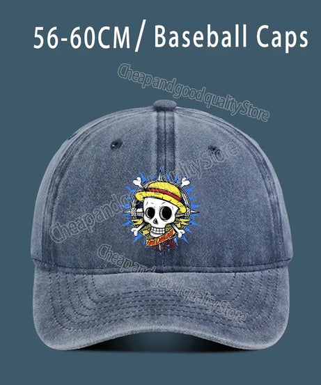 One Piece Luffy  Women Men Baseball Cap Cartoon Anime Figure Print Hat Boy Girl Breathable Kid Hat HipHop Boy NetCap Gift