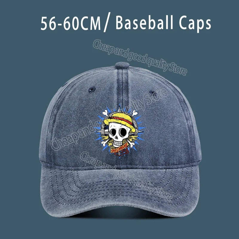 One Piece Luffy  Women Men Baseball Cap Cartoon Anime Figure Print Hat Boy Girl Breathable Kid Hat HipHop Boy NetCap Gift