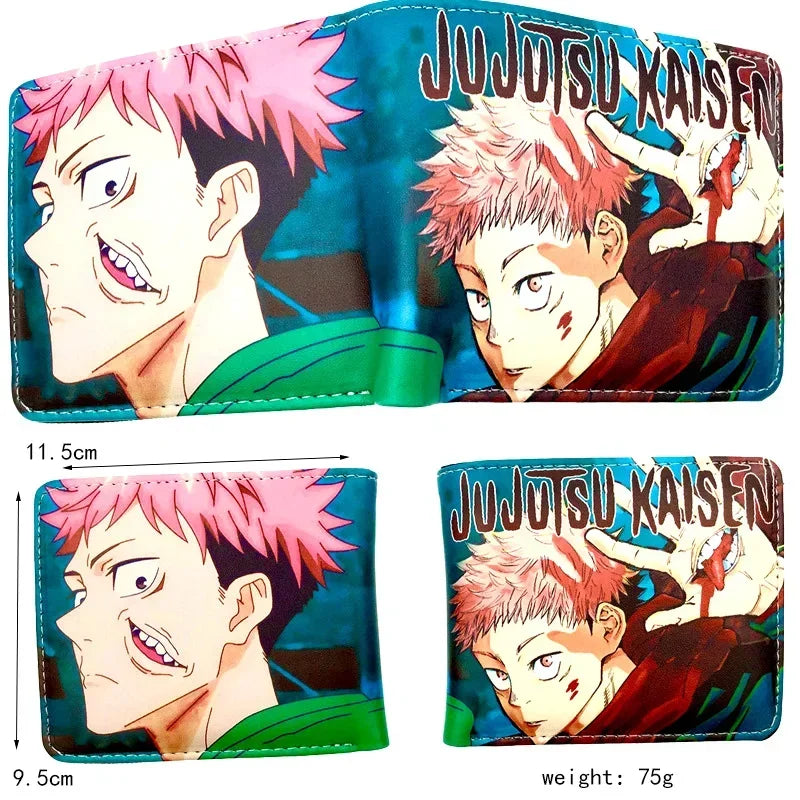 Anime Jujutsu Kaisen Gojo Satoru Bifold Short Men's Wallets Card Holders Purse