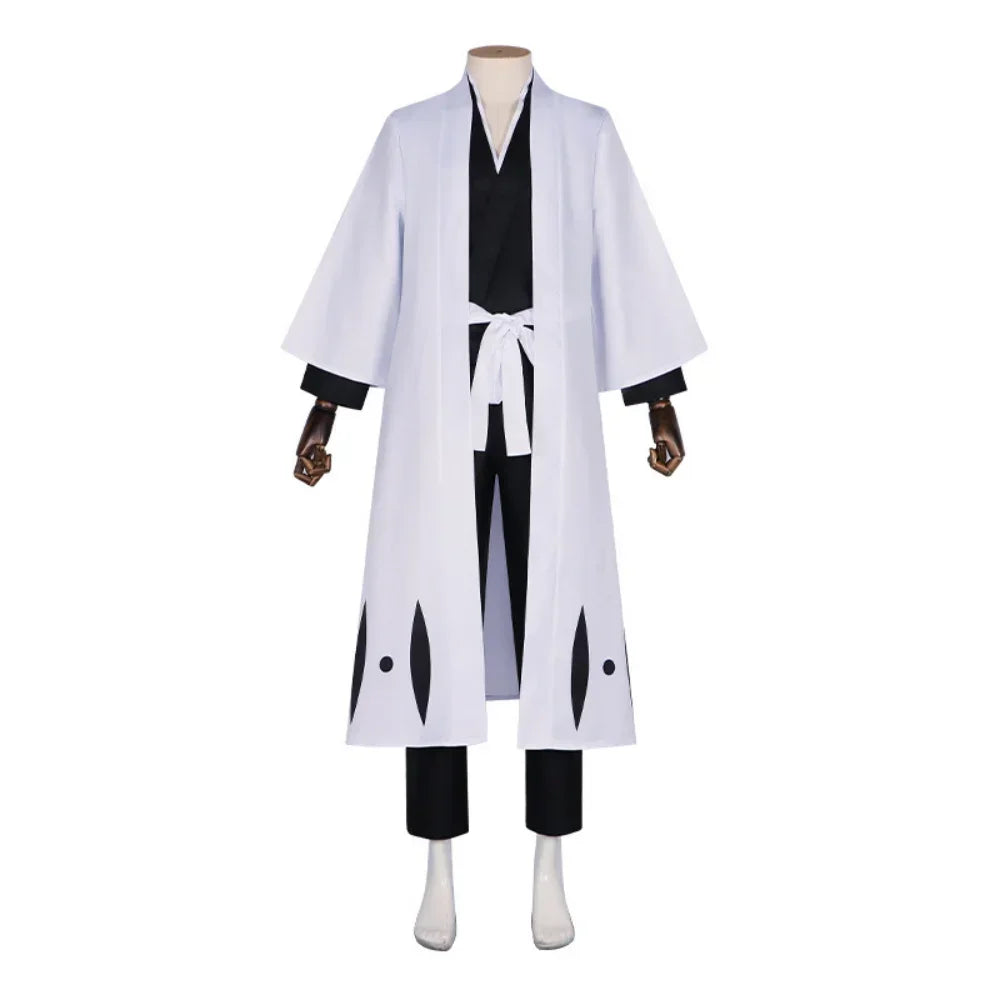 Anime Bleach Aizen Sousuke Cosplay Costume Wig Sets Bleach Thousand Year Blood War Gotei 13 Team 5 Captain Robe Kimono Outfits