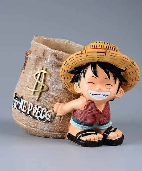 One Piece Luffy Resin Pen Holder – 10cm Desk Figure Organizer