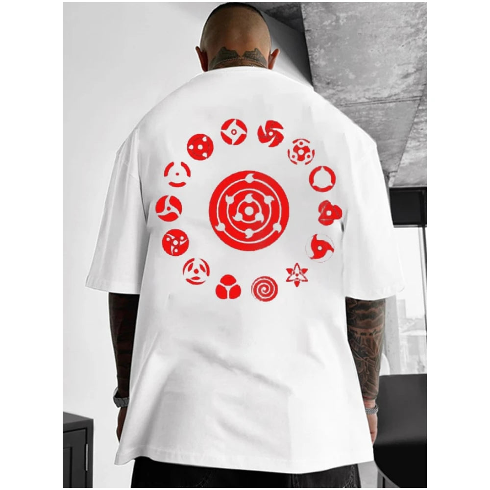 Anime Naruto 2D Graphic Print T-Shirt – Summer Casual Oversized Short Sleeve Tee for Men 8