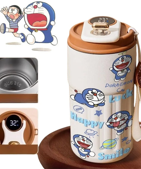Doraemon Cartoon Thermos Mug – Cute Stainless Steel Coffee Cup for Home, Office & Travel