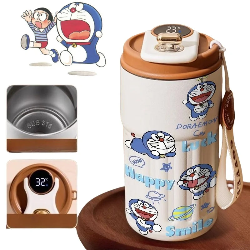 Doraemon Cartoon Thermos Mug – Cute Stainless Steel Coffee Cup for Home, Office & Travel