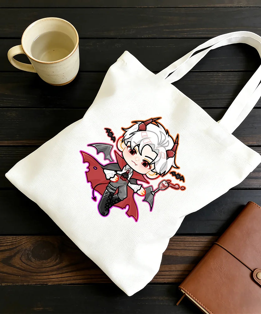 Love and Deepspace Sylus Cute Devil Print Canvas Bag 30x35/35x40CM Anime Cosplay Qinche Handbag Game Fans Gift New