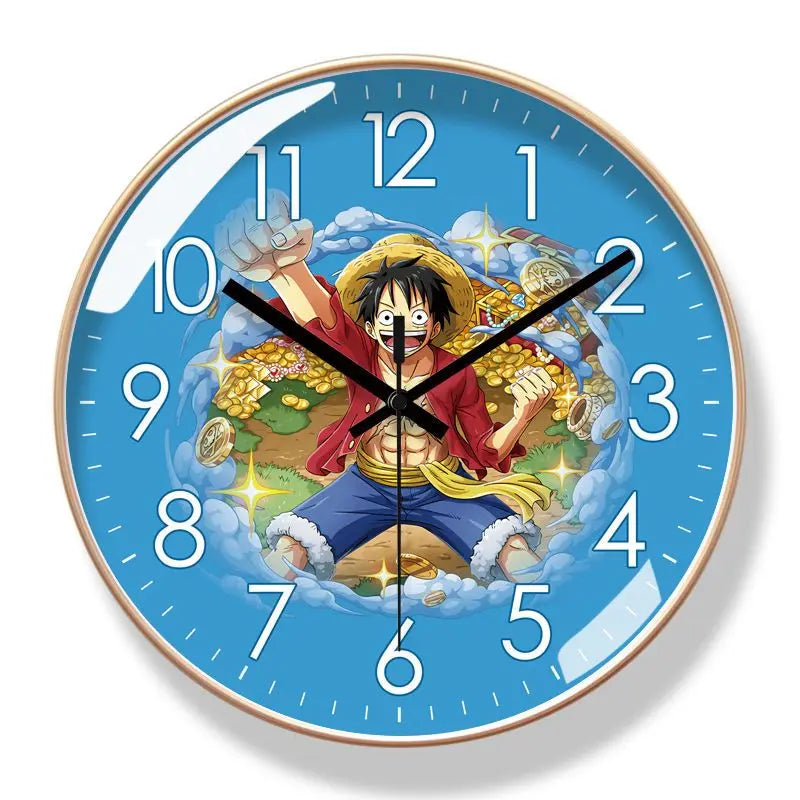 One Piece Wall Clock – Luffy, Zoro & Chopper Silent Quartz Anime Home Decor