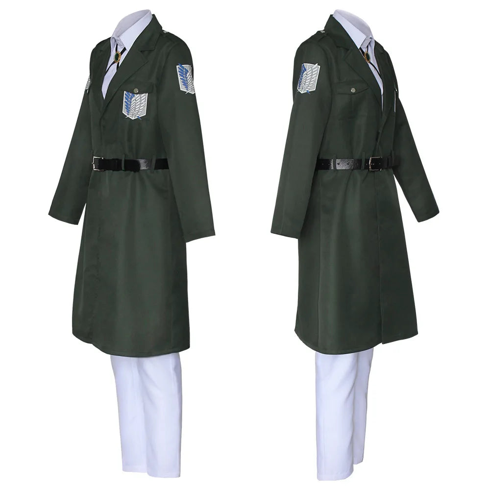 Attack on Titan Scout Regiment Trench Coat – Levi Ackerman Long Military Cosplay Uniform 3