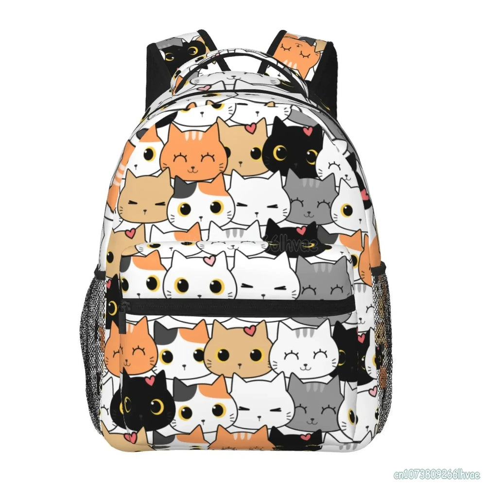 Neko Atsume Backpack — Cute Cat Print School Bag 2