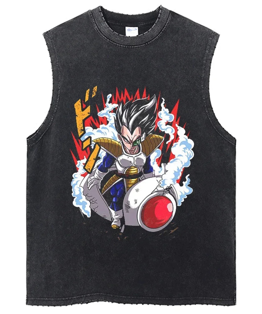 Vintage Dragon Ball Sleeveless Streetwear Tank – Harajuku Cotton Graphic Tee
