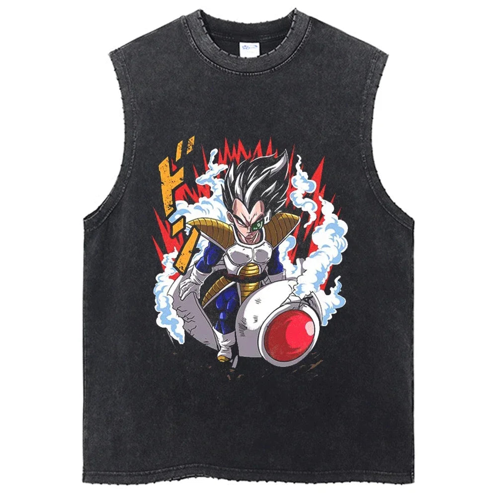 Vintage Dragon Ball Sleeveless Streetwear Tank – Harajuku Cotton Graphic Tee
