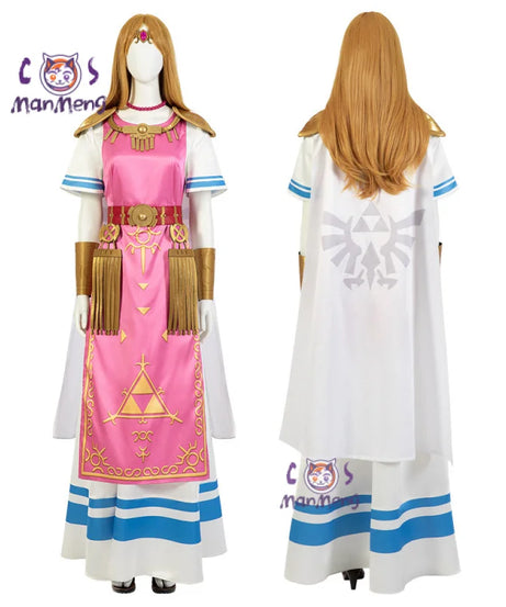 Game SSB  Zelda Cosplay Costume Zelda princess  Wig shoes ears props Accessorie party carnival set Woman uniform complete set