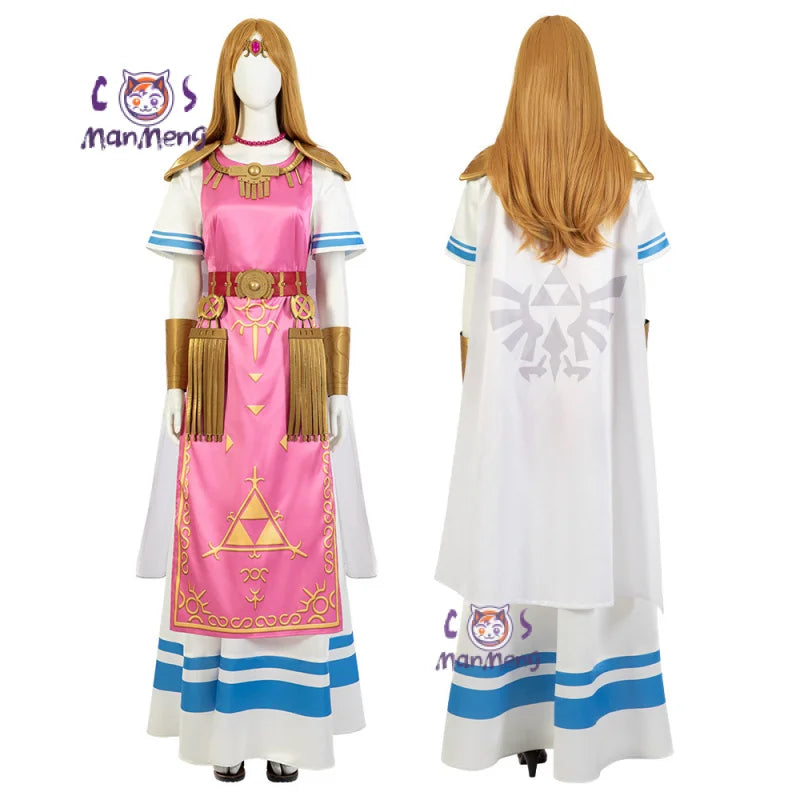 Game SSB  Zelda Cosplay Costume Zelda princess  Wig shoes ears props Accessorie party carnival set Woman uniform complete set