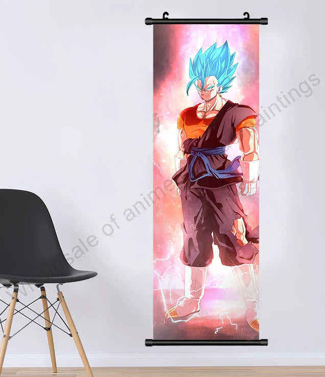 Dragon Ball Z Hanging Canvas Scroll – Goku, Vegeta & Frieza Anime Wall Art