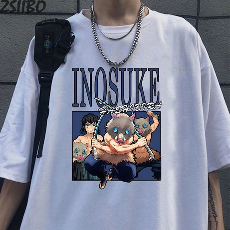 Demon Slayer Inosuke Graphic Tee - Unisex, Casual, Summer