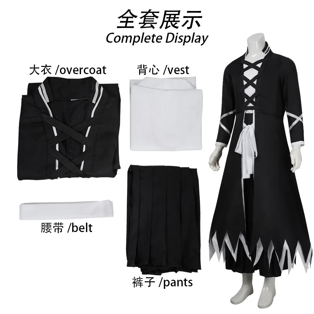 Bleach Kurosaki Ichigo Cosplay Costume – Black & White Shinigami Hollow Outfit 7