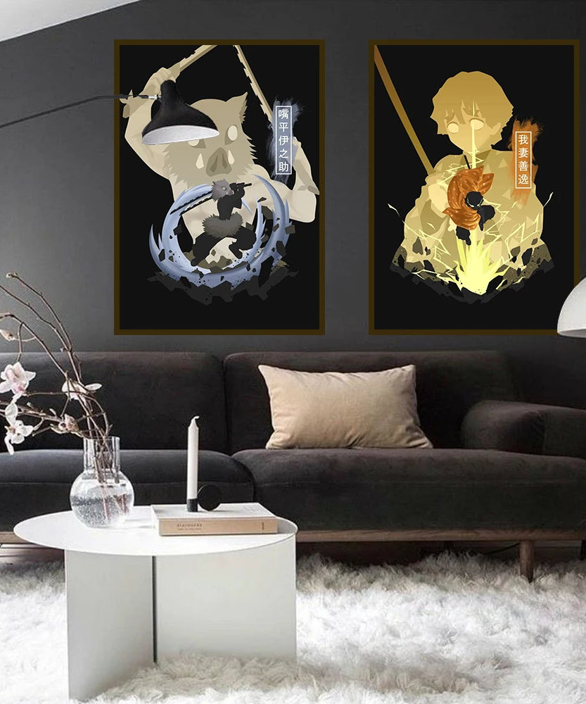 Anime Demon Slayer Tanjiro Nezuko Canvas Poster