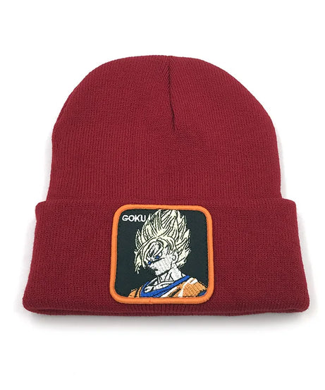 Autumn Winter Dragon Ball Knitted Cap Son Goku Vegeta  Warm Beanies Hat Adult Unisex Outdoor Embroidery Bonnet Christmas Gifts