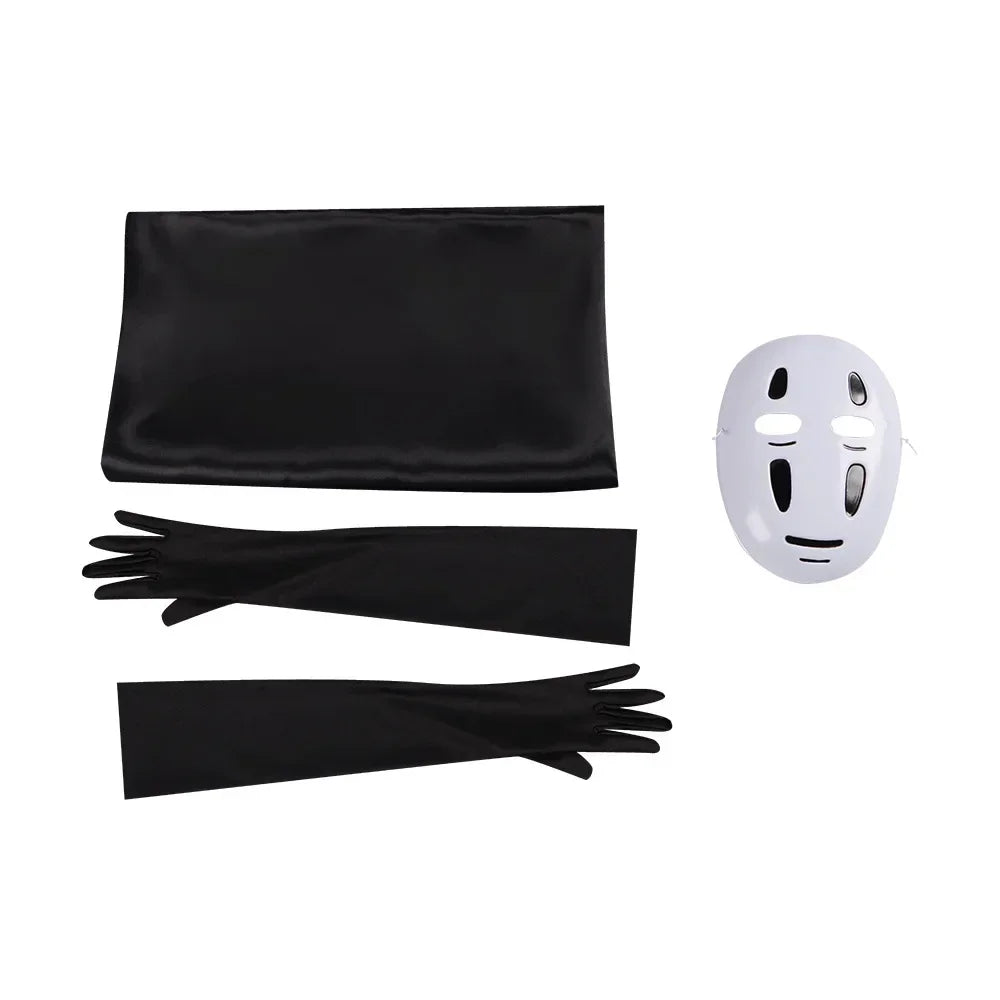 No Face Man Cosplay Costume Unisex Halloween Anime Carnival Party Adult Clothing Including Ghost Mask Gloves Comic Con