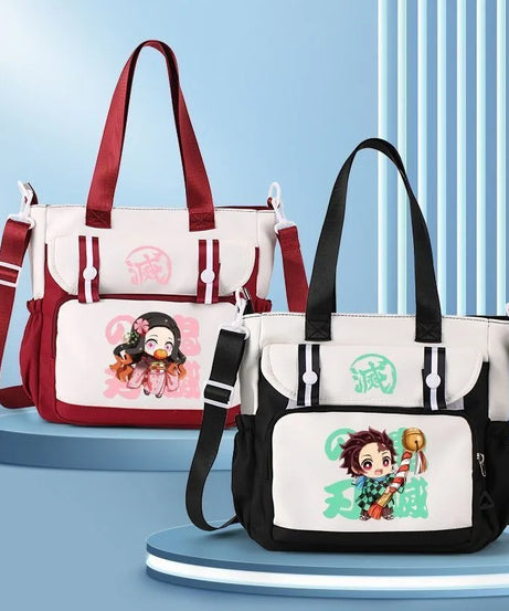 Anime Demon Slayer Kamado Tanjirou New Shoulderbag Men Women Crossbody Bags Student Fashion Large Capacity Handbag Holiday Gifts