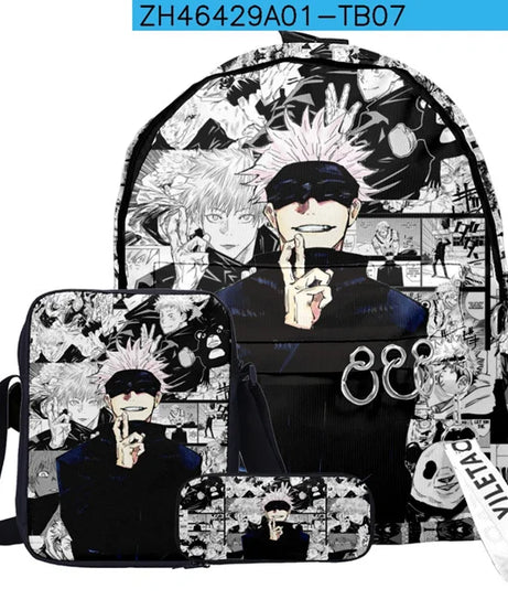 Anime Satoru Gojo School Backpack Laptop Backpack Boys Girls Teens School Bag Travel Bag Mochila Shoulder Bag