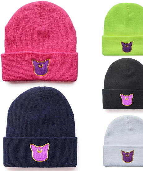 Sailor Moon Beanies Hats Anime Winter Street Punk Knitted Bonnet Caps Warm Elasticity Embroidery Hip Hop Cycling Skiing Hats