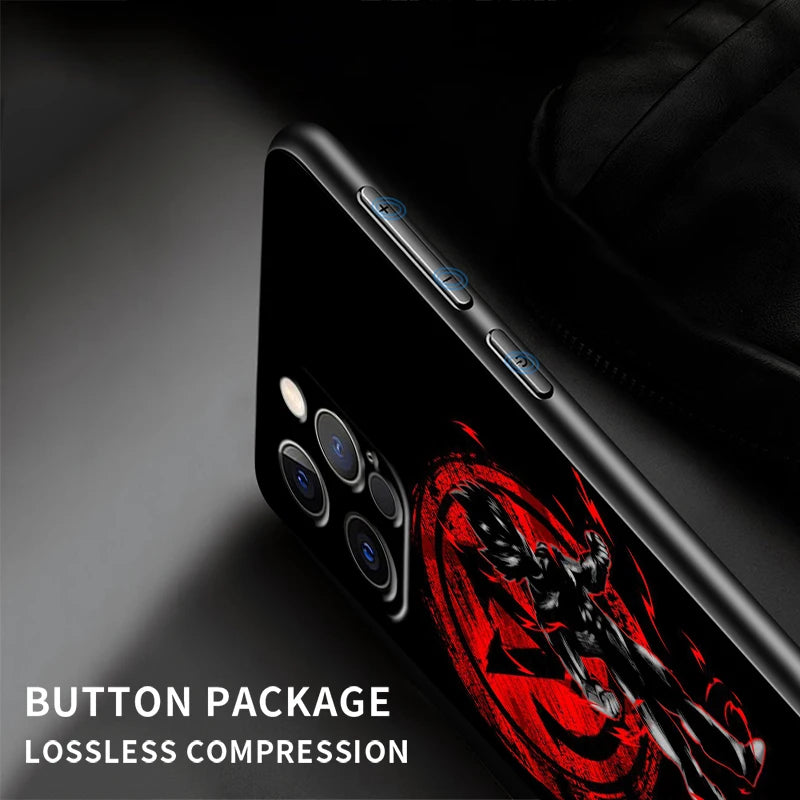 Dragon Ball Z Black Soft Case for iPhone 15/14/13/12/11/XS/X/8/7/SE