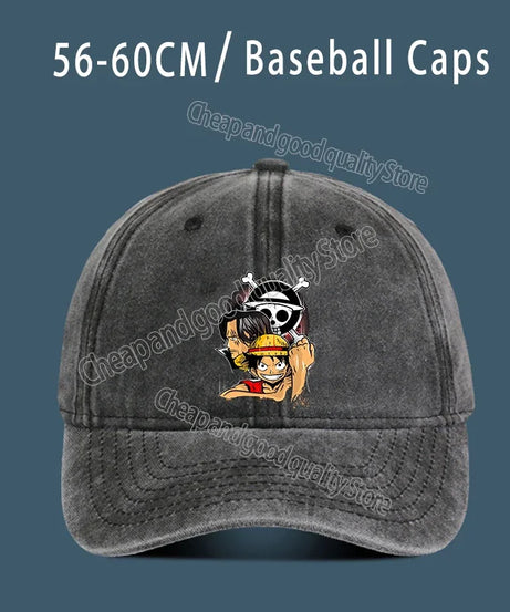One Piece Luffy  Women Men Baseball Cap Cartoon Anime Figure Print Hat Boy Girl Breathable Kid Hat HipHop Boy NetCap Gift