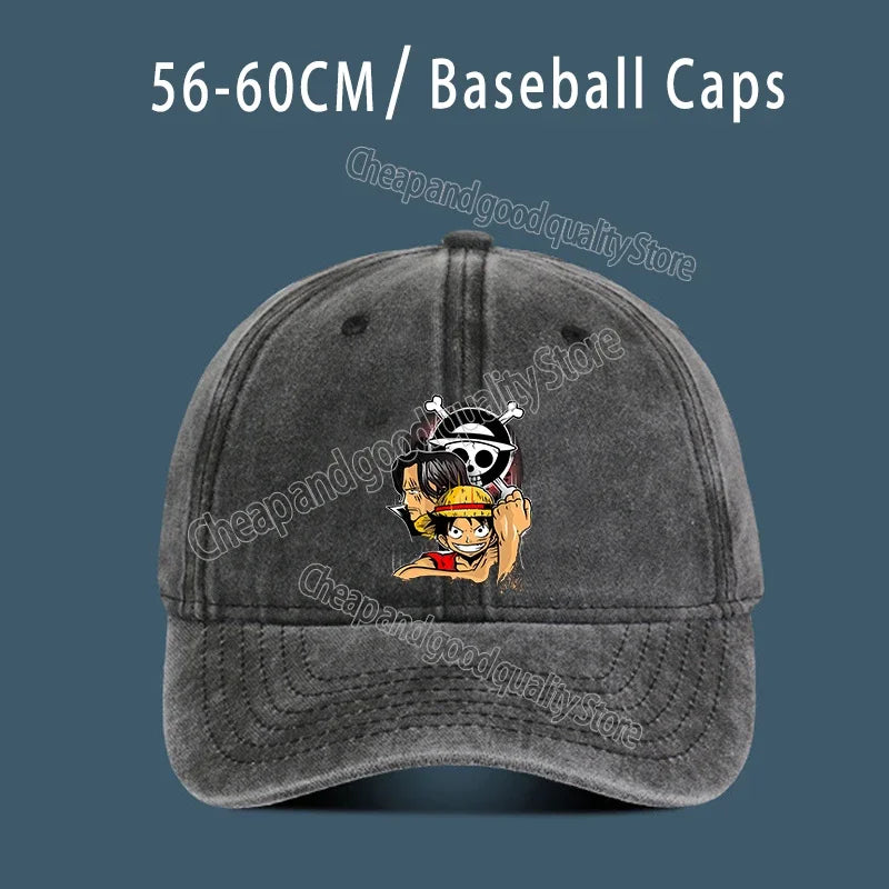 One Piece Luffy  Women Men Baseball Cap Cartoon Anime Figure Print Hat Boy Girl Breathable Kid Hat HipHop Boy NetCap Gift