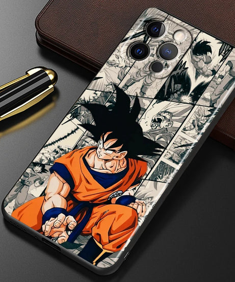 Manga D-Dragon Ball Z Art For iPhone 15 14 13 12 11 XS XR X 8 7 SE Pro Max Plus Mini Black Phone Case