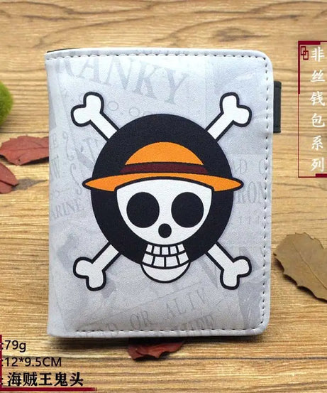 Anime One Piece Figure Wallet Luffy Purse Zoro Ace Bounty Order Skeleton Pattern Pu Kawaii Wallet Card Holder Purse
