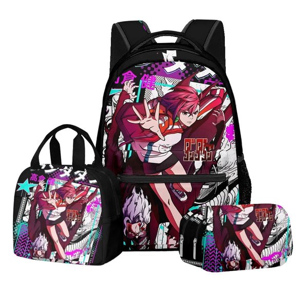 Dandadan 3-Piece Backpack Set — School Bag, Lunch Bag & Pencil Case