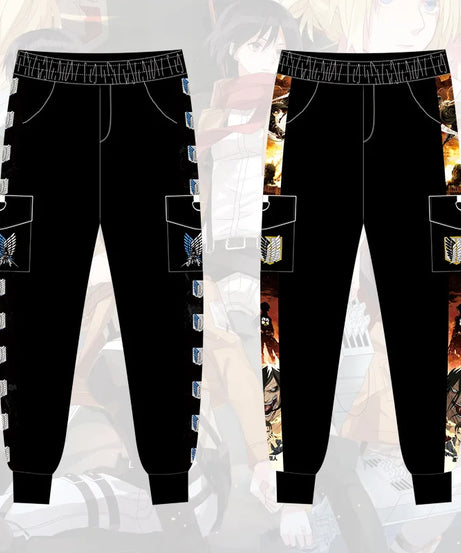 Attack on the Giants Free Corps Anime Peripherals Winter Male and Female Couples Casual Overalls Trousers Sweatpants Pants Gifts