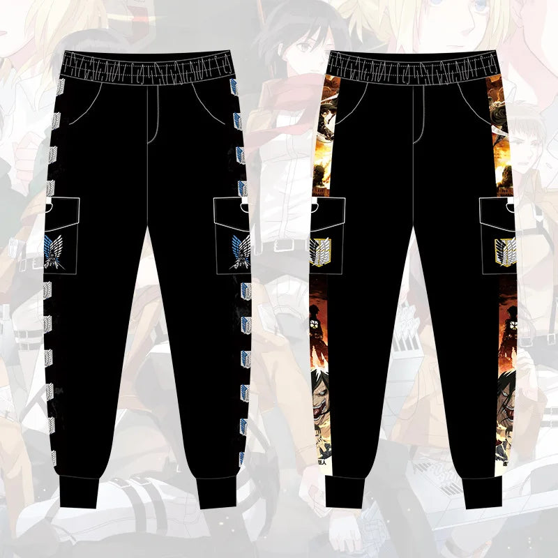 Attack on the Giants Free Corps Anime Peripherals Winter Male and Female Couples Casual Overalls Trousers Sweatpants Pants Gifts