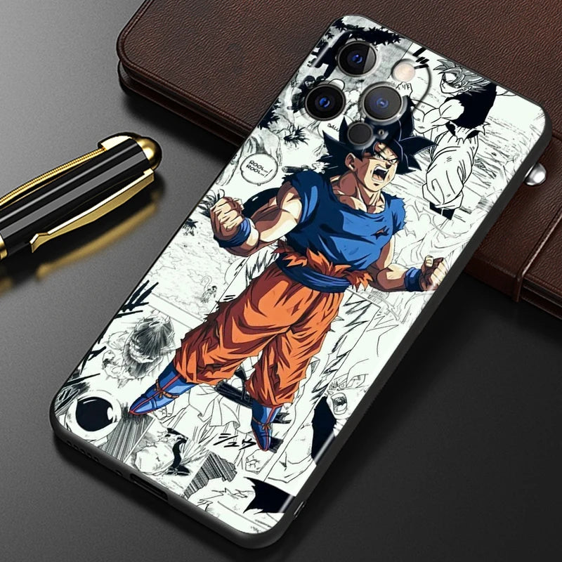 Manga D-Dragon Ball Z Art For iPhone 15 14 13 12 11 XS XR X 8 7 SE Pro Max Plus Mini Black Phone Case
