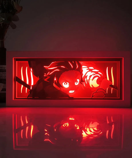 Anime  series paper-cut light room bedroom night light atmosphere light remote control colorful light box