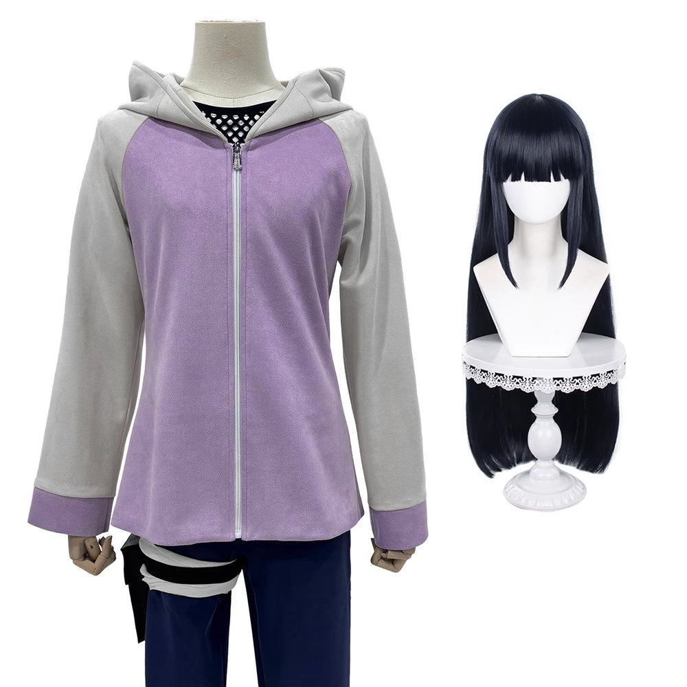 Anime Hinata Hyuga Cosplay Costume – Tracksuit, Fishnet Top & Leg Pouch Set 8