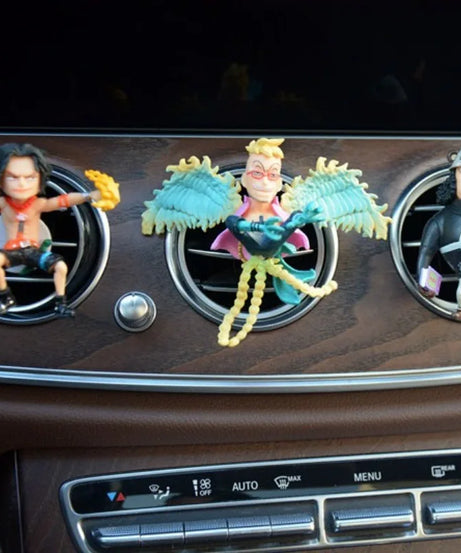 One Piece Car Air Outlet Perfume Clip Model Ornaments Luffy Captain Zoro Action Figures Auto Air Conditioning Port Decor
