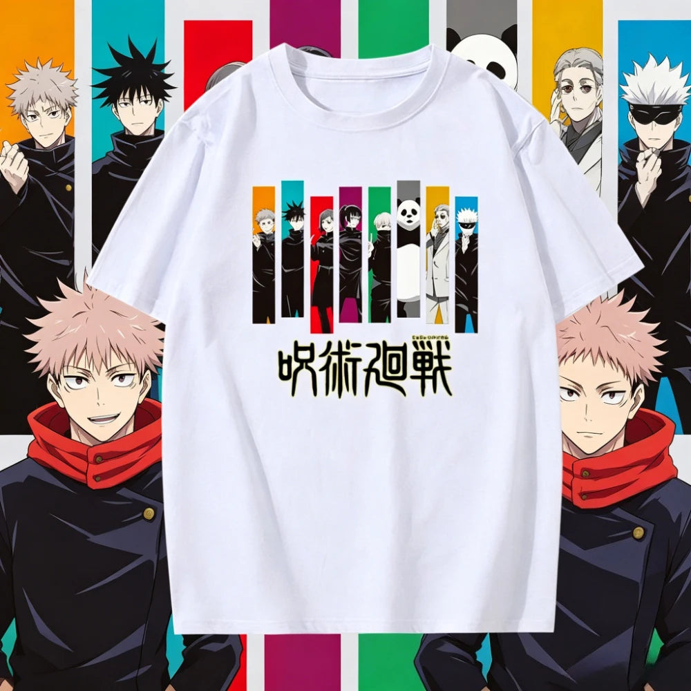 Jujutsu Kaisen Full Team Graphic T-Shirt Unisex Harajuku Anime Streetwear Tee