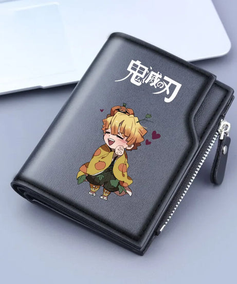 Demon Slayer Wallet Anime Coin Purse Men Credit Card Holder Boy Student Fashion Short Trifold Money Key Storage Pouch