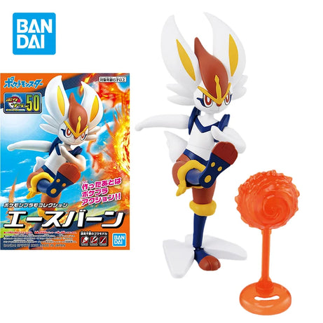 Bandai Genuine Pokemon Sword and Shield Anime Figure Cinderace Joint Movable Action Figure Toy