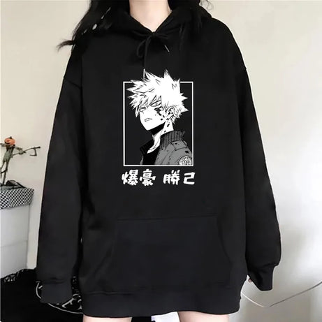 Women'S Winter Autumn Fashion Hooded Casual Anime Bakugou Katsuki Printed Long Sleeve Hoody Hoodies Sweatshirts Loose Pullover