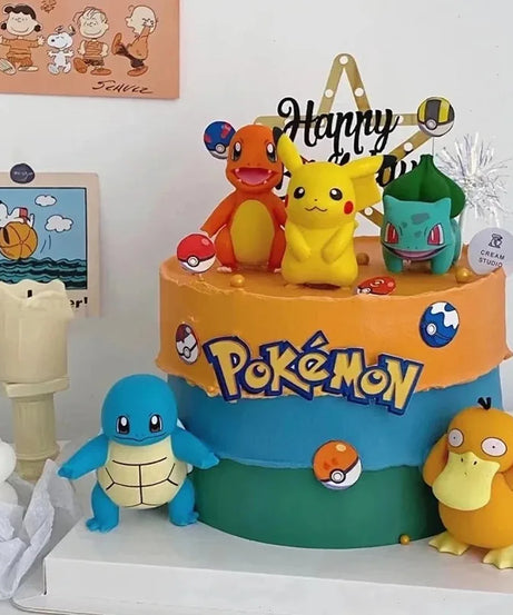 13Pcs/set Pokemon Cake Topper Anime Figure Pikachu Party Happy Birthday Pokemon Cake Decoration Supplies Ornaments Boy